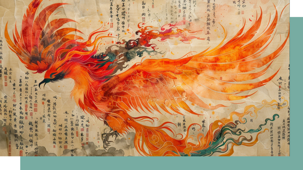 phoenix rising from ashes illustration